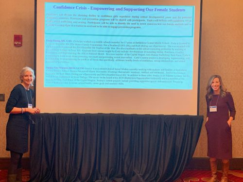 Carla Young and Jessica Van Wormer present at the New York State School Counselors Association.