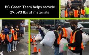 bchs students helping with america recycles day