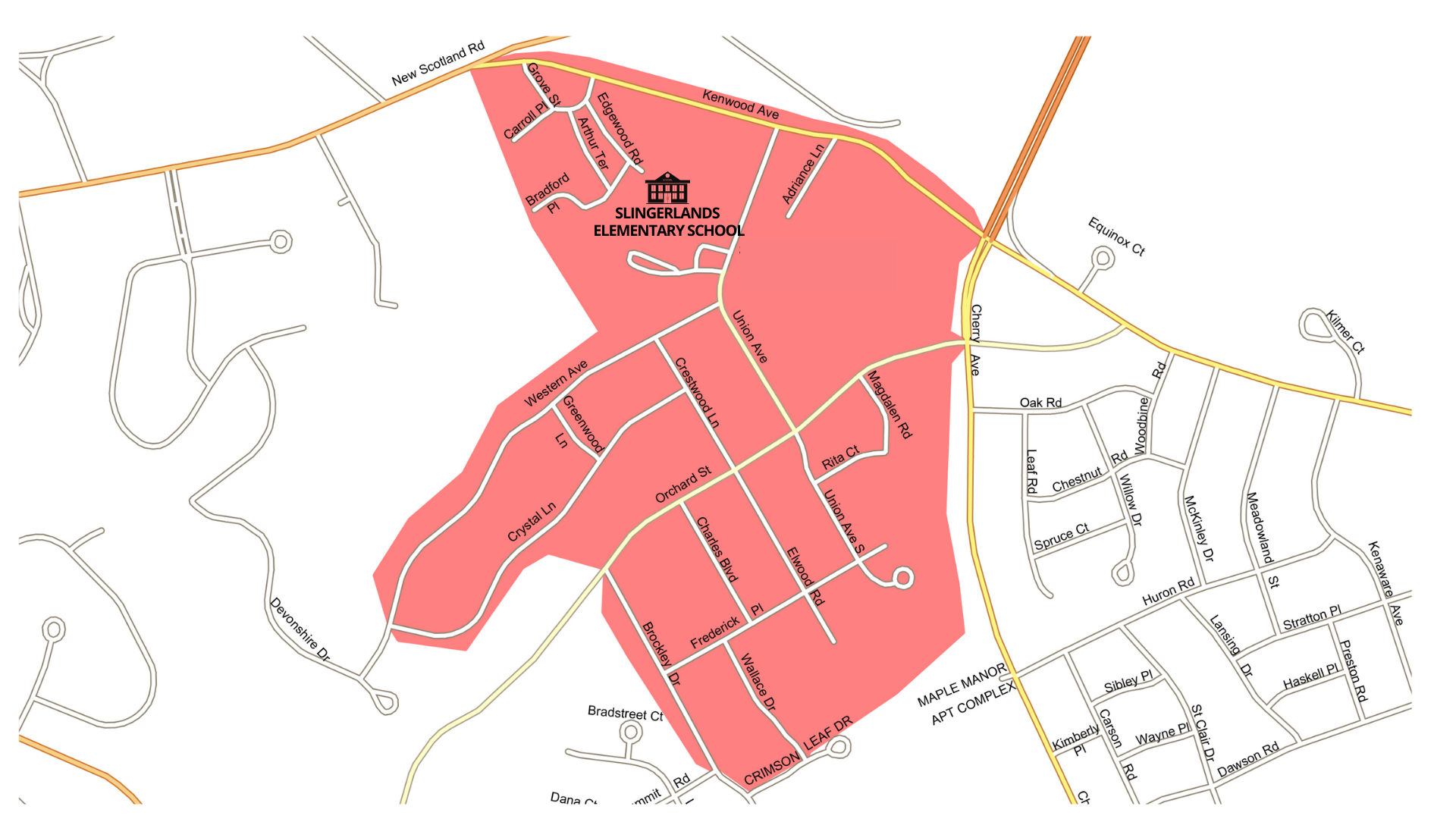Slingerlands neighborhood map
