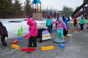 Picture of students using colored blocks during Zones of Regulation exercise