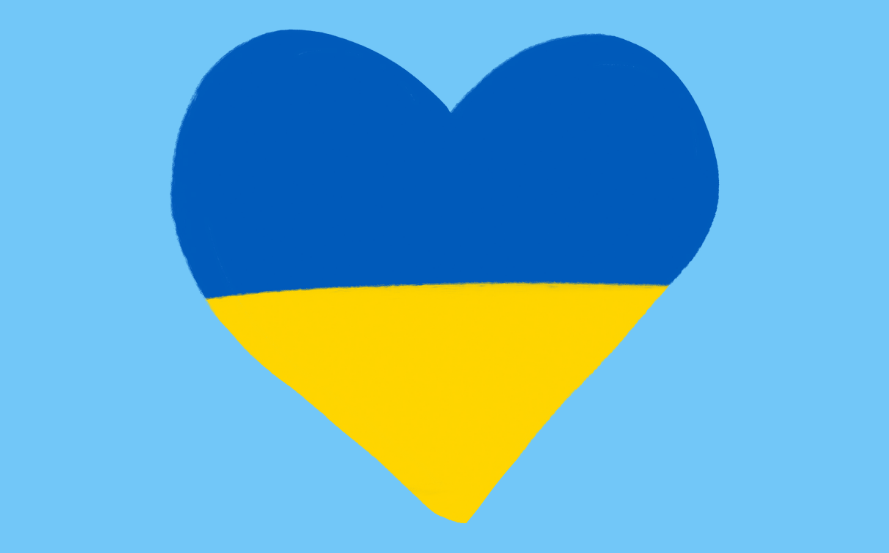 blue and yellow heart