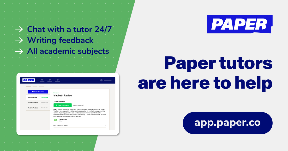 Paper tutoring information and logo