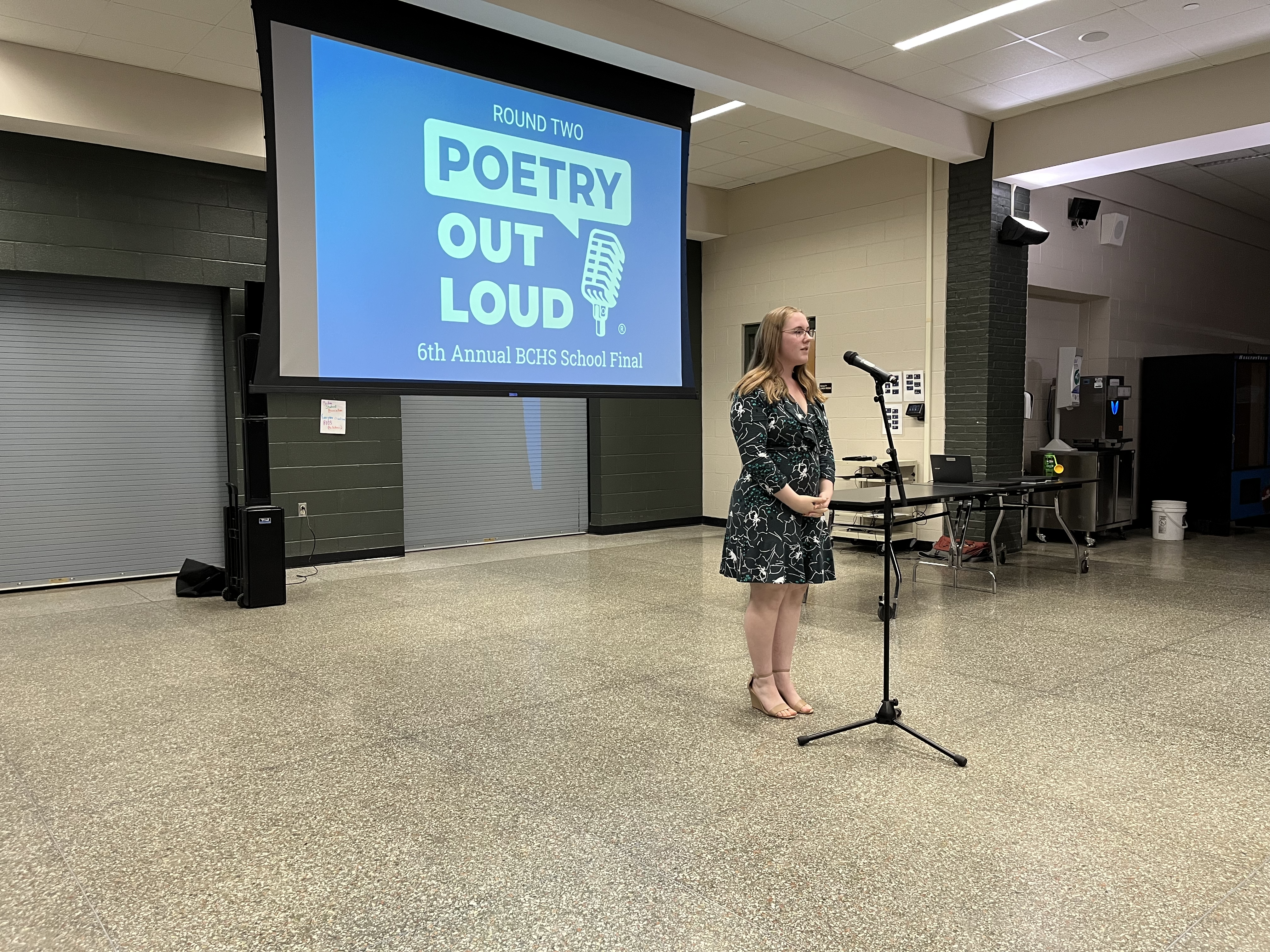 Pamela White Competing in the Poetry Out Loud Competition