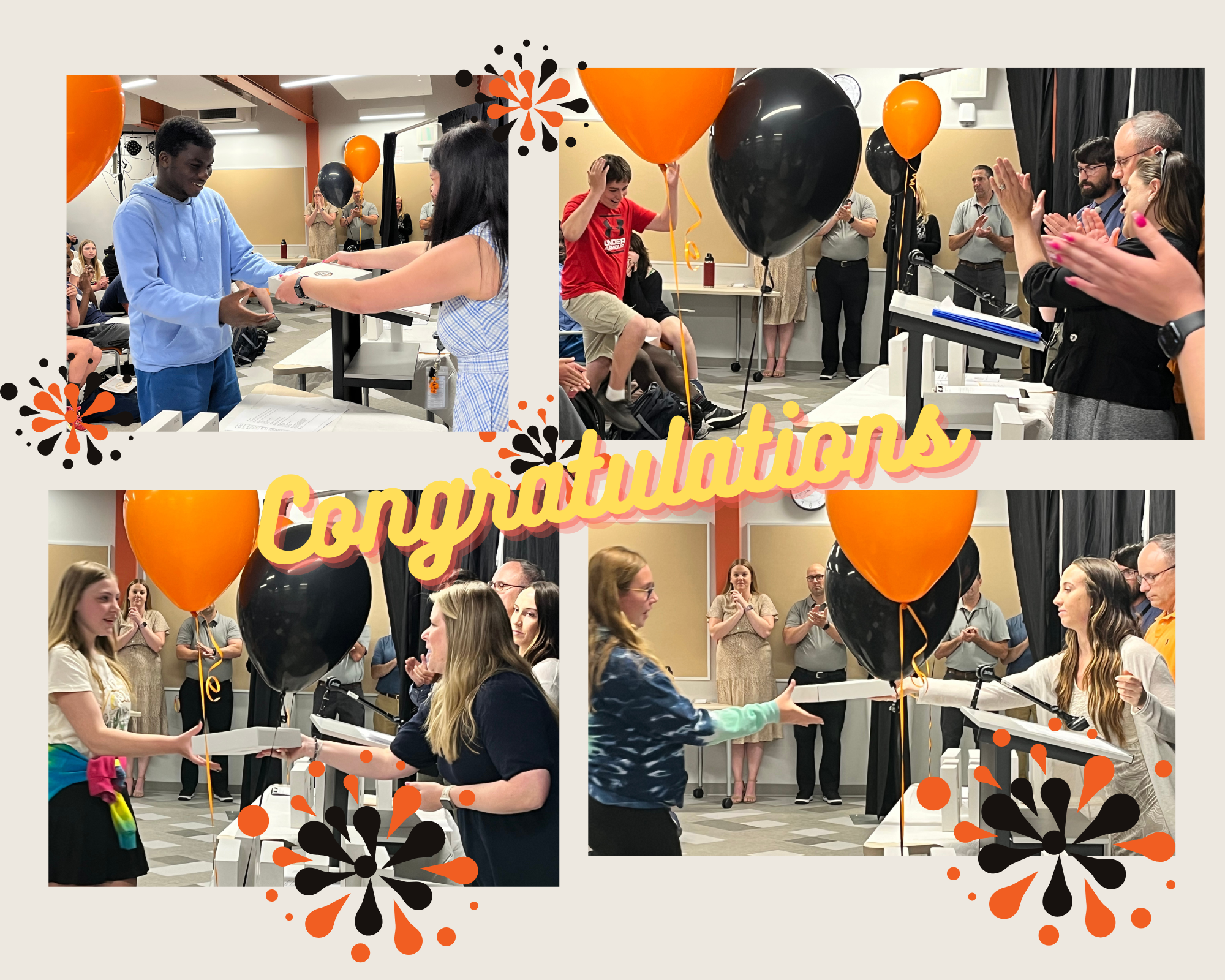 collage of photos of students receiving awards