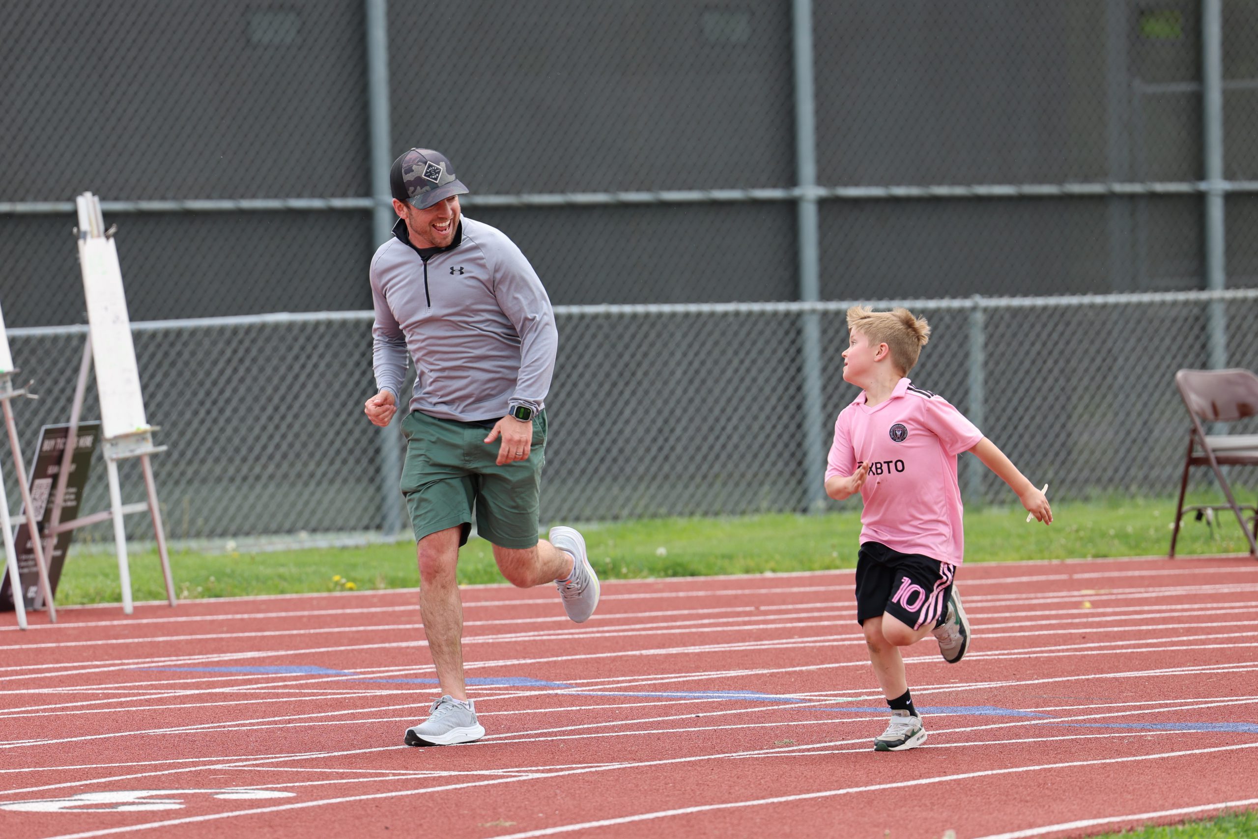 Father and son run at the Eagle Challenge