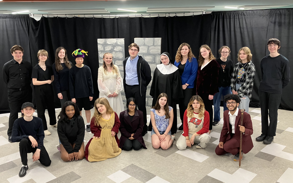 group of students poses for photo