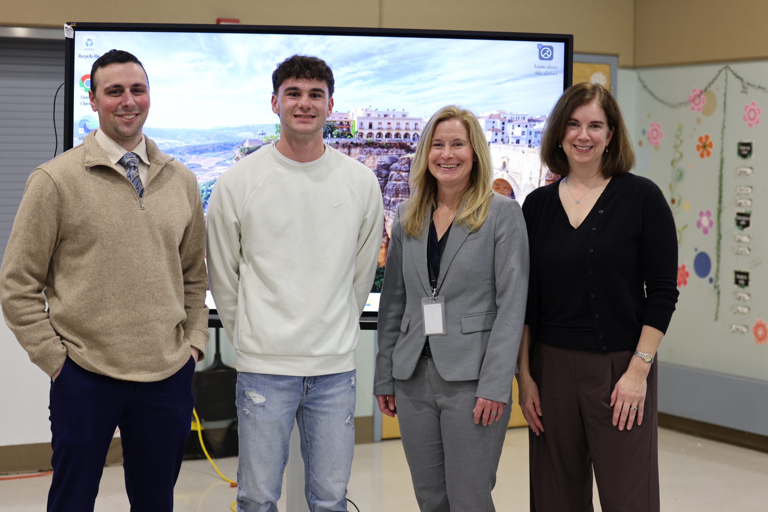 Owen Lilly pictured with Superintendent Jody Monroe and Board of Education President Holly Dellenbaugh