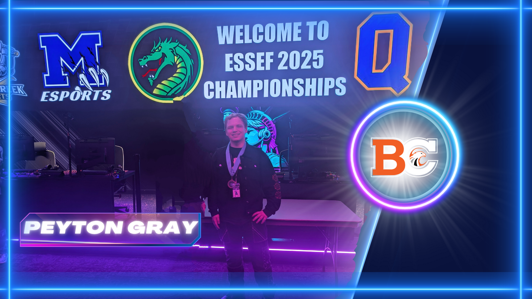 Image of Peyton Gray with his Bronze medal at the competition