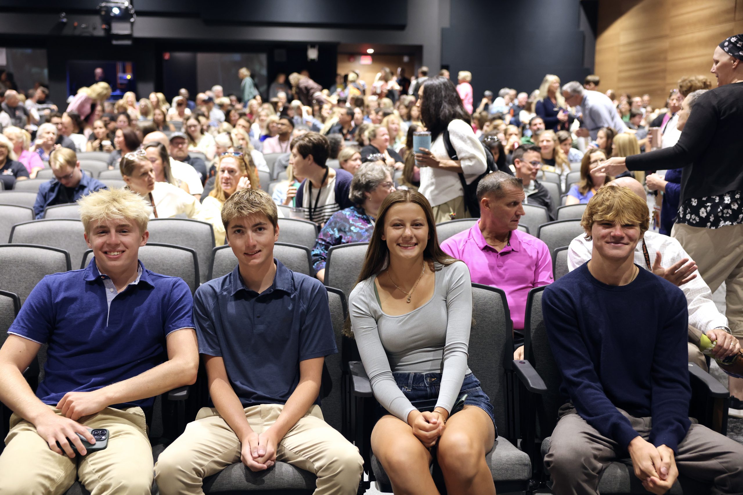 Photo of BCHS student guests on Opening Day