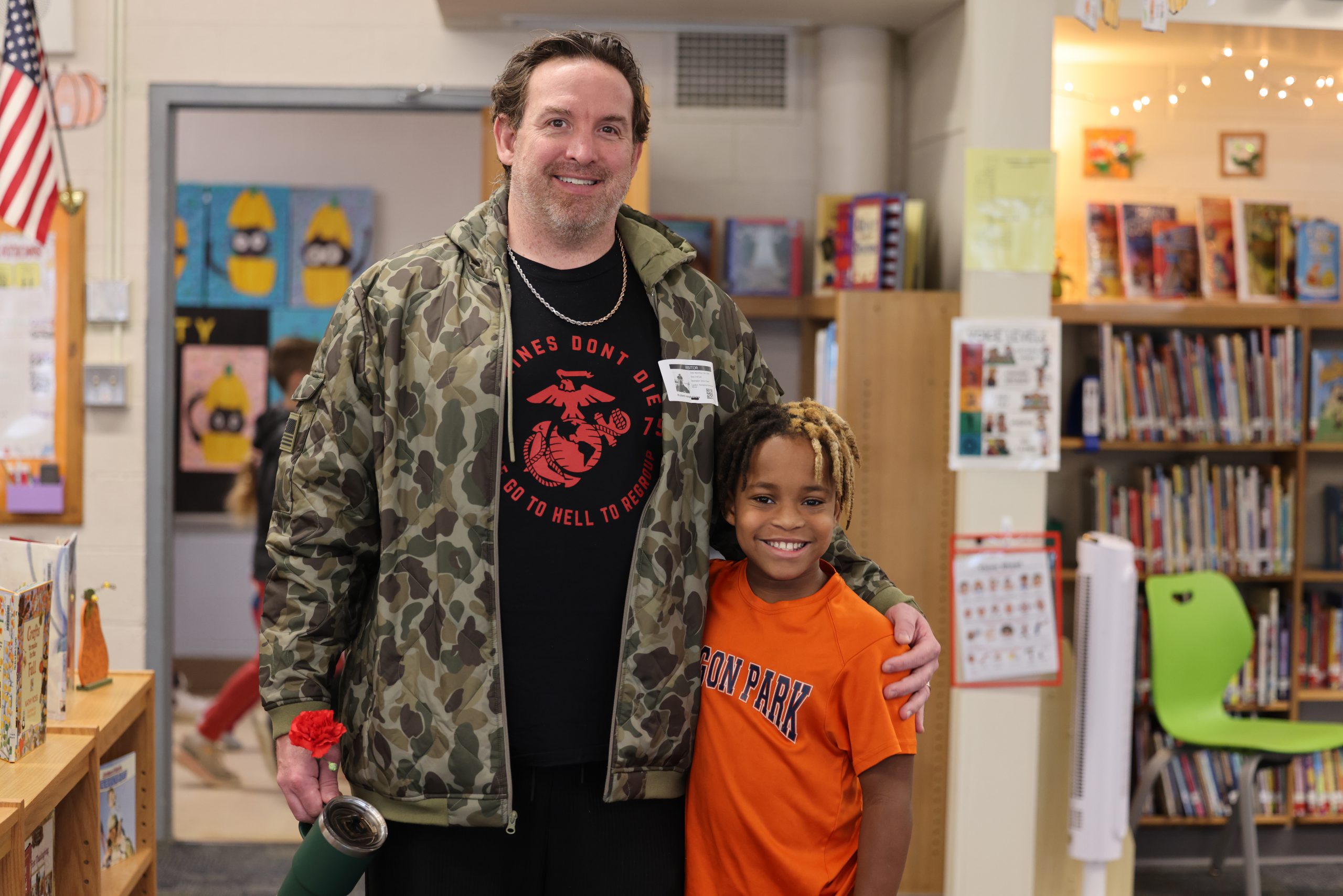 Image of Hamagrael student and their special veteran.