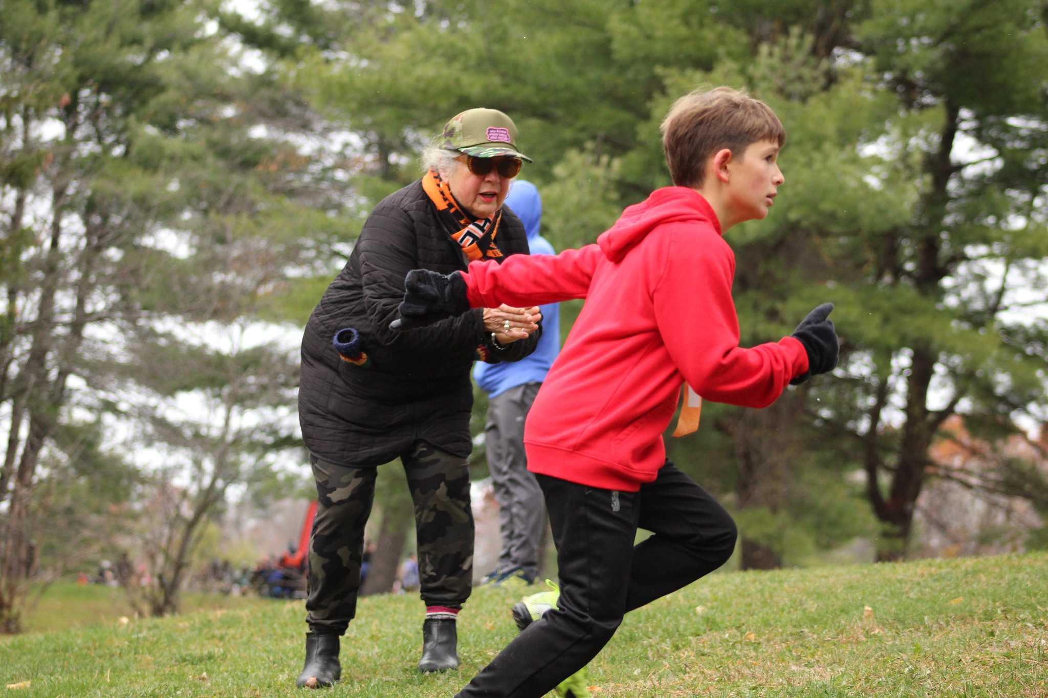 BC student runs in the 2025 Spirit Run at Elm Avenue Park.