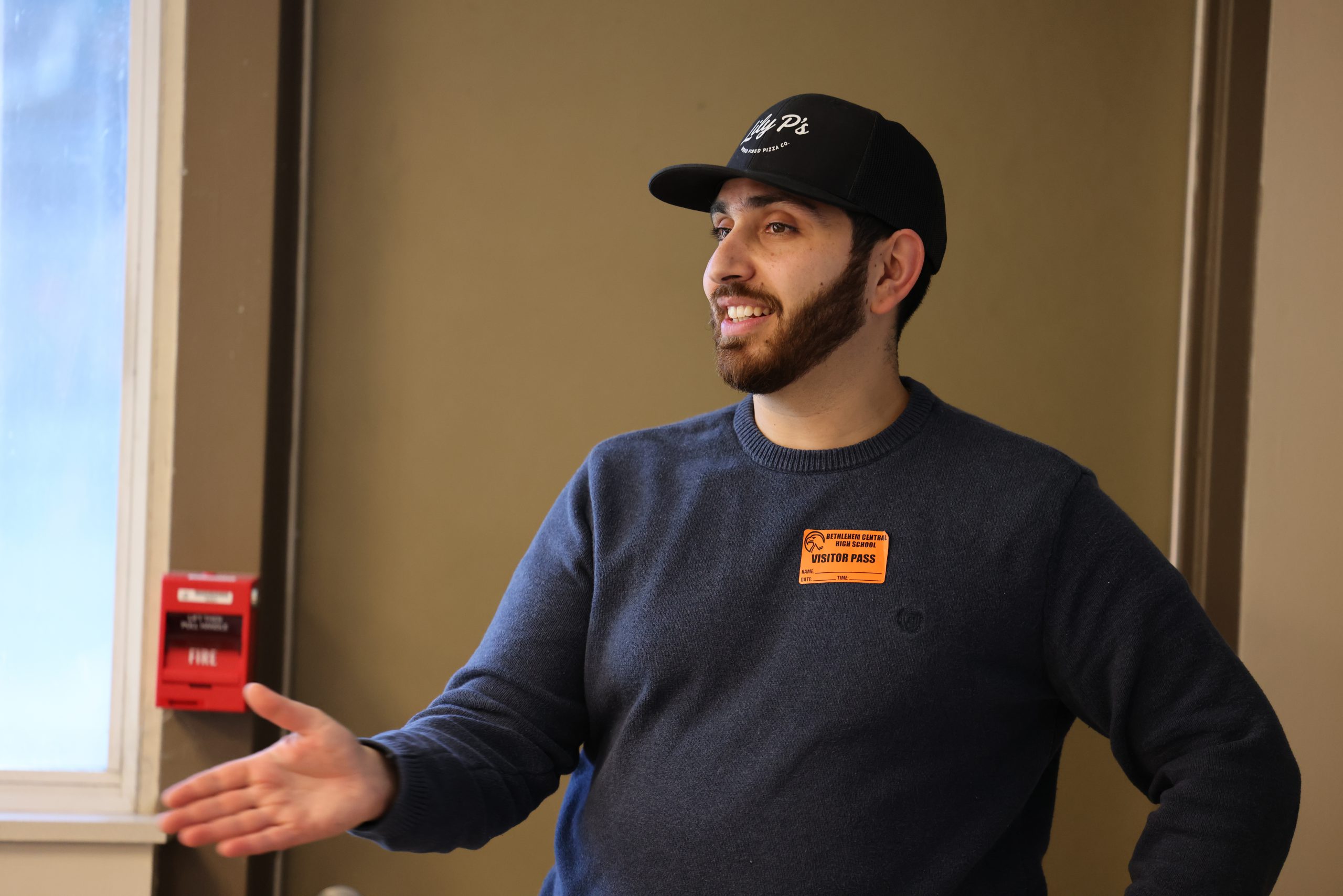 Image of Bashir Chedrawee presenting to a BCHS culinary arts class