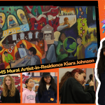 photo collage of mural unveiling