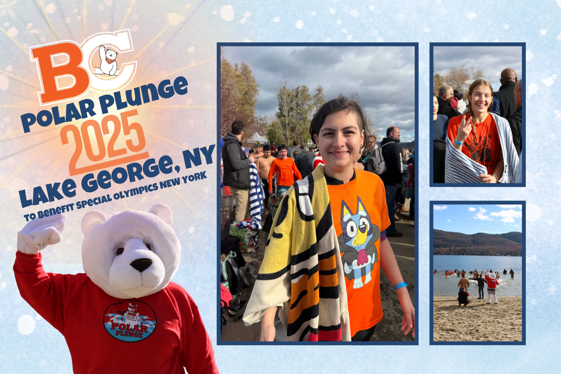 Image of students participating in the 2025 Polar Plunge to benefit Special Olympics New York.