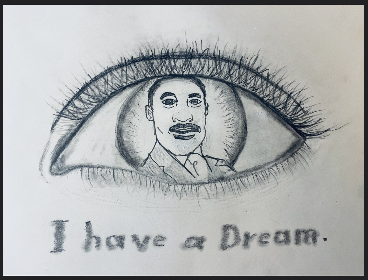 student artwork featuring Dr. Martin Luther King, Jr.