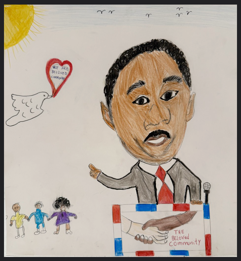 student artwork featuring Dr. Martin Luther King, Jr.
