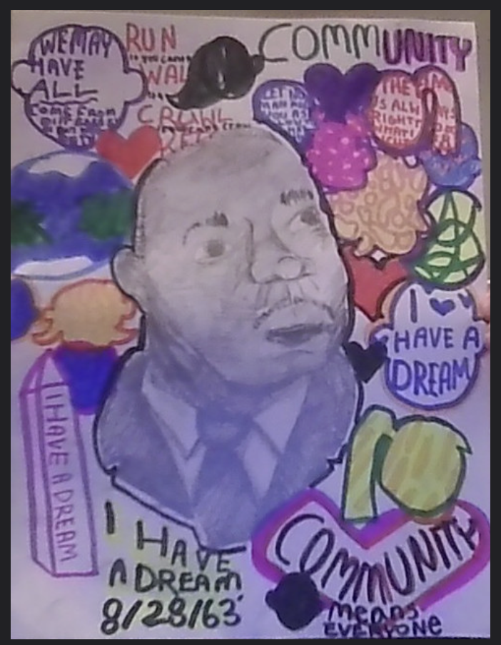 student artwork featuring Dr. Martin Luther King, Jr.