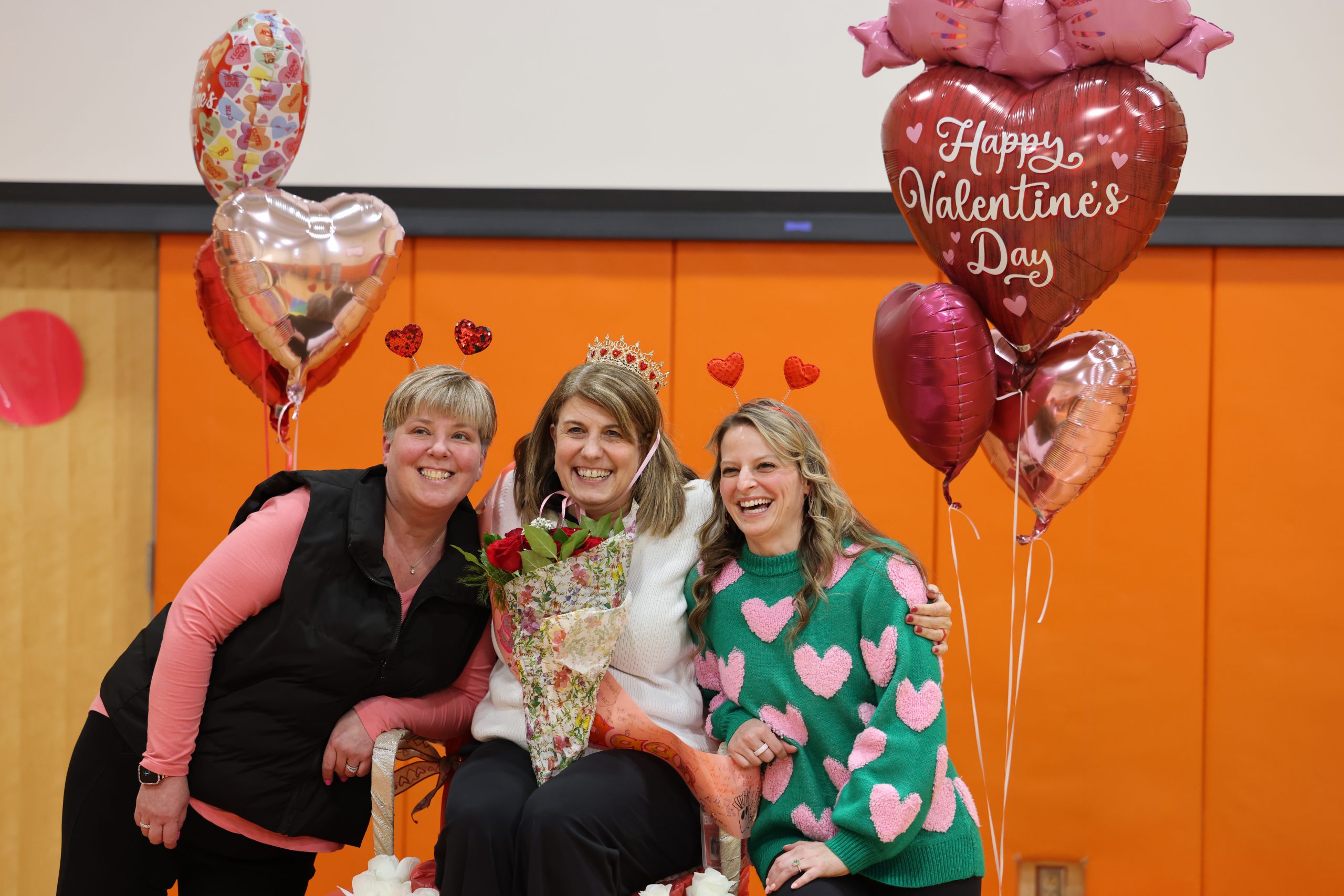 Principal Dianna Reagan with Marie Spain and Casey Danza
