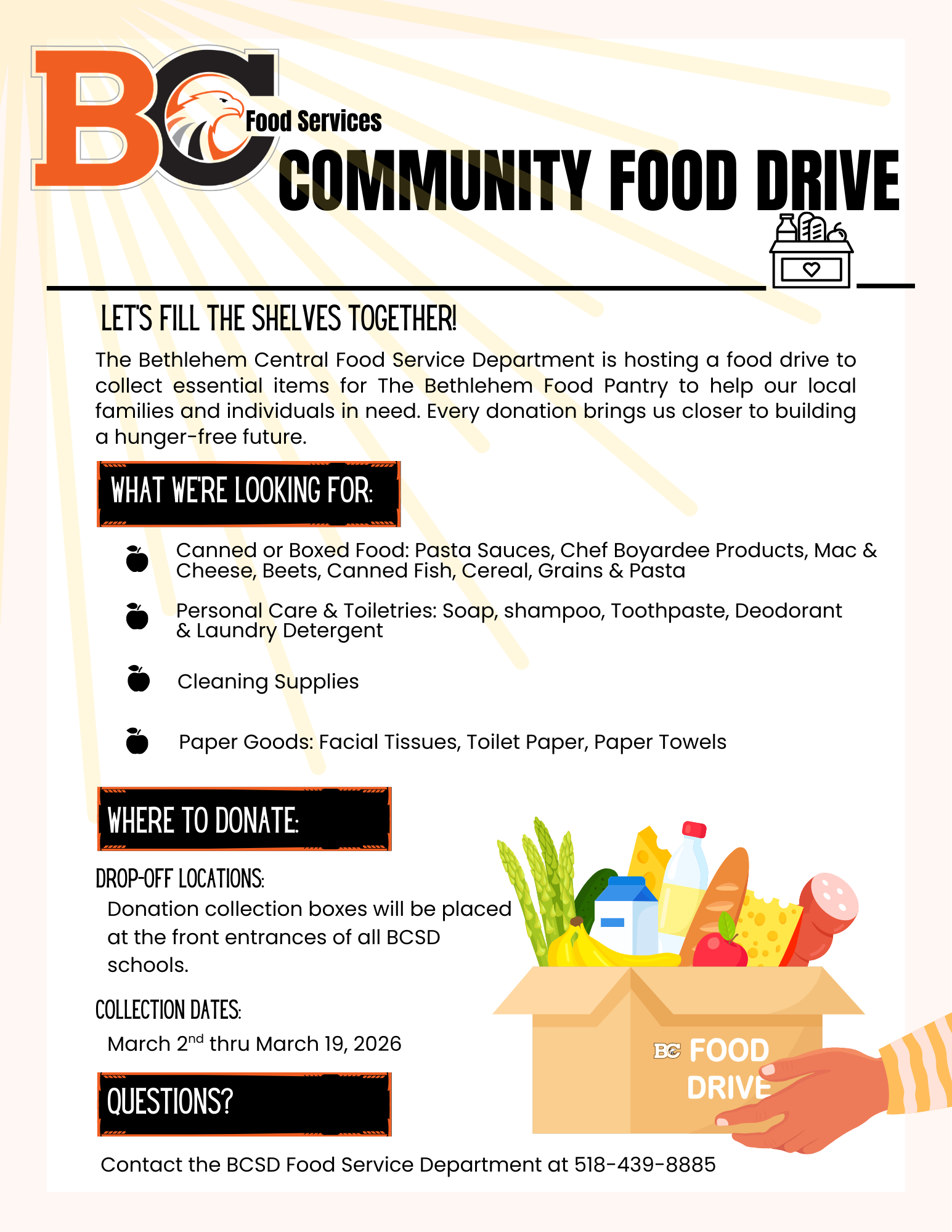 Image of 2026 Food Services Community Food Drive Flyer