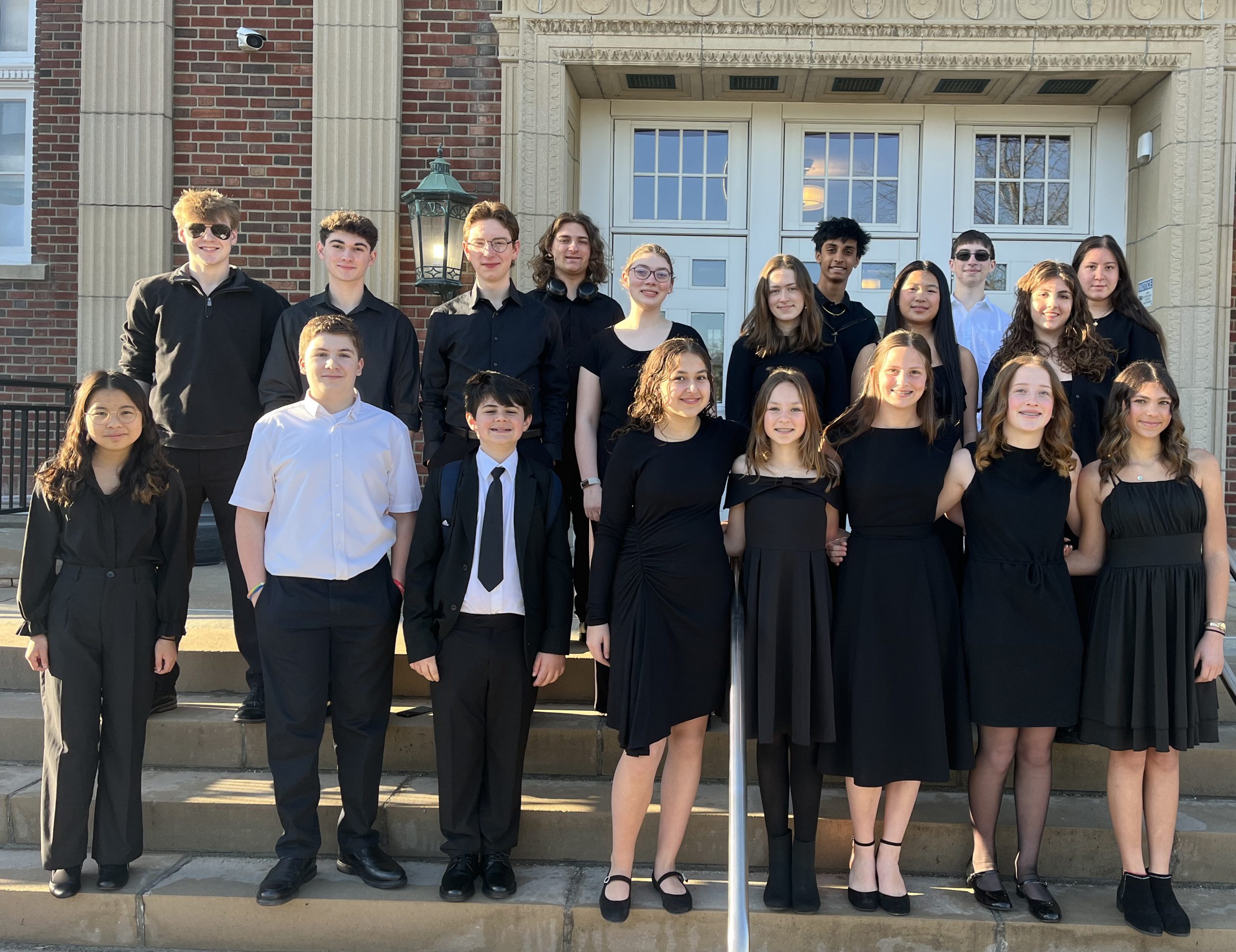 group of students poses for photo