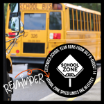 Image of school bus advertising summer school zones