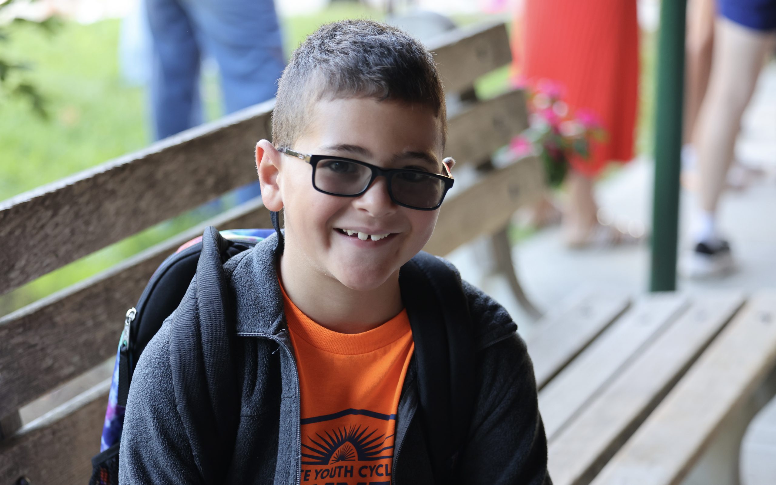 student smiles for camera