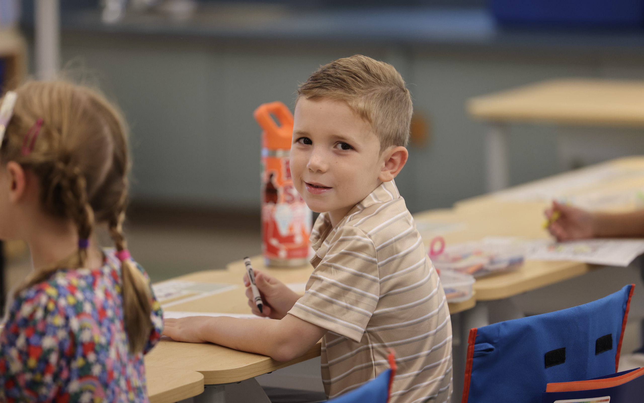 student looking at camera